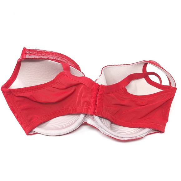 Cacique Bra Womens 44DD Balconette Modern Lace Red - Picture 2 of 8